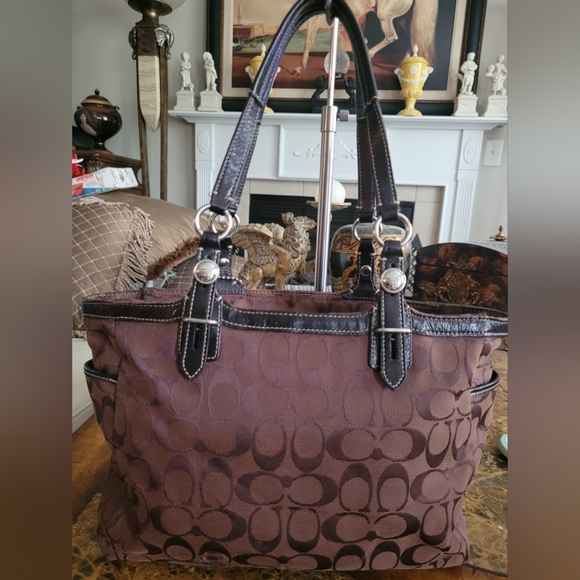 Coach Brown Signature Tote Bag - Picture 2 of 10